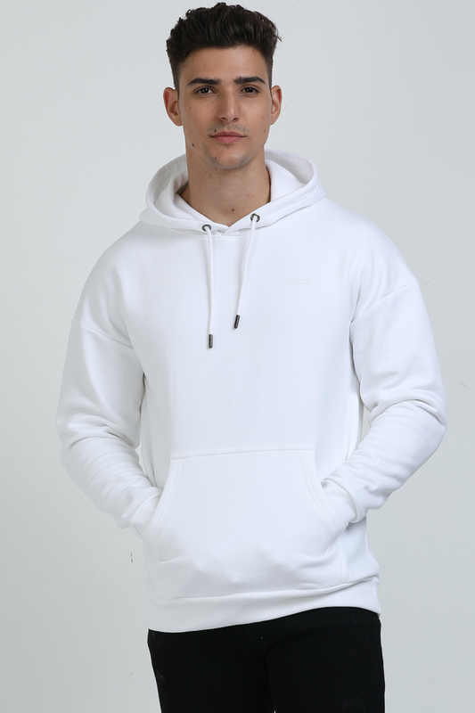 PRYTK Solid White Heavyweight Oversized Hoodie