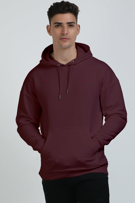 PRYTK Solid Maroon Heavyweight Oversized Hoodie