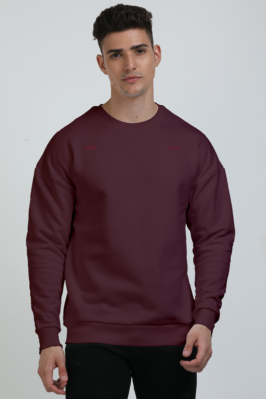 PRYTK Solid Maroon Heavyweight Oversized Sweatshirt