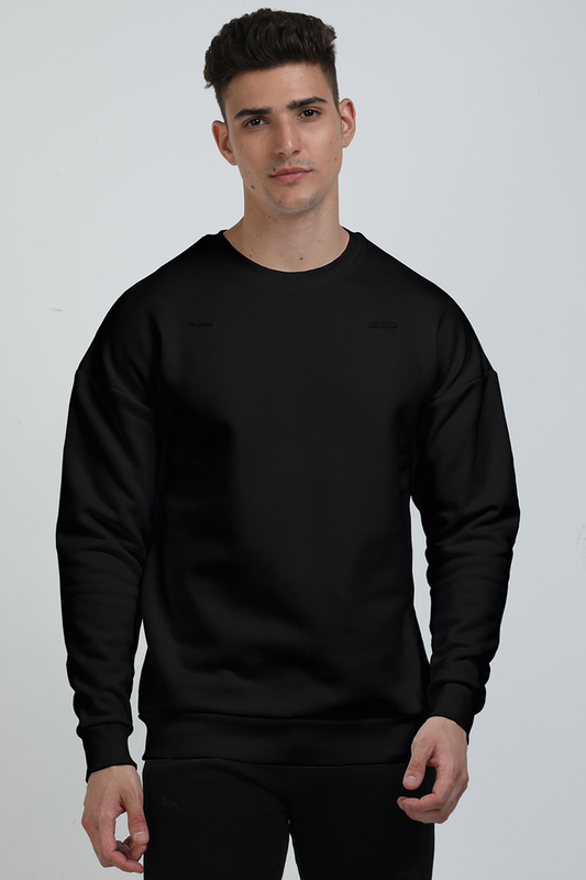 PRYTK Solid Black Heavyweight Oversized Sweatshirt