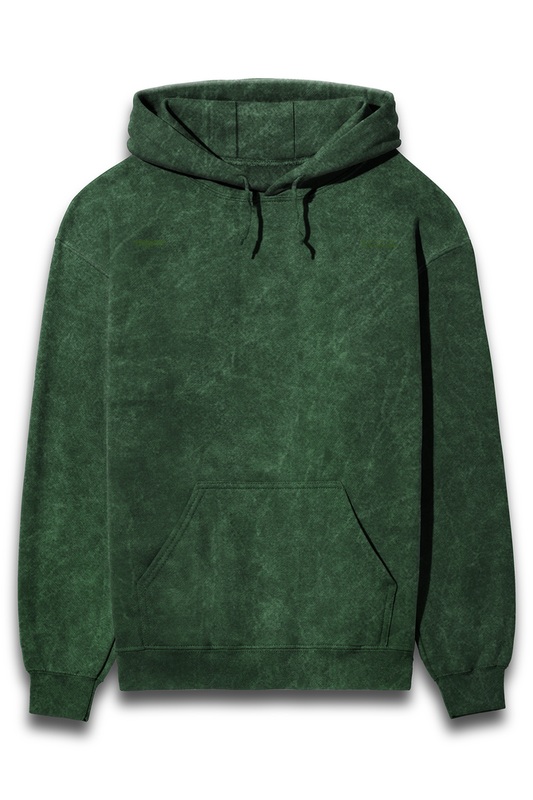 PRYTK Solid Green Acid Wash Hoodie