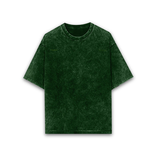 PRYTK Solid Green Acid Wash Oversized T-shirt