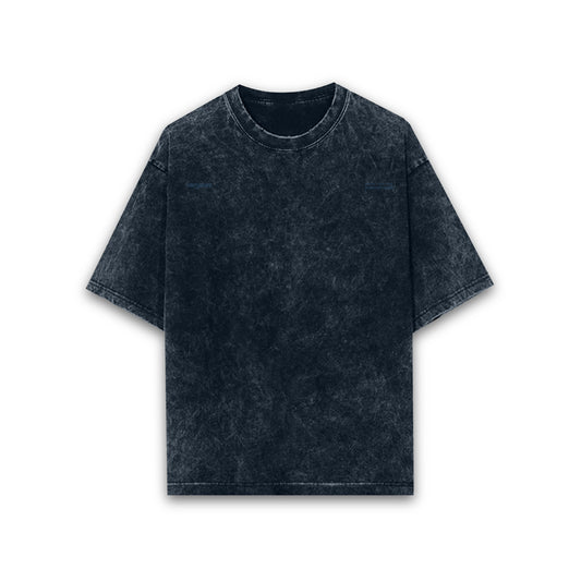 PRYTK Solid Navy Acid Wash Oversized T-shirt