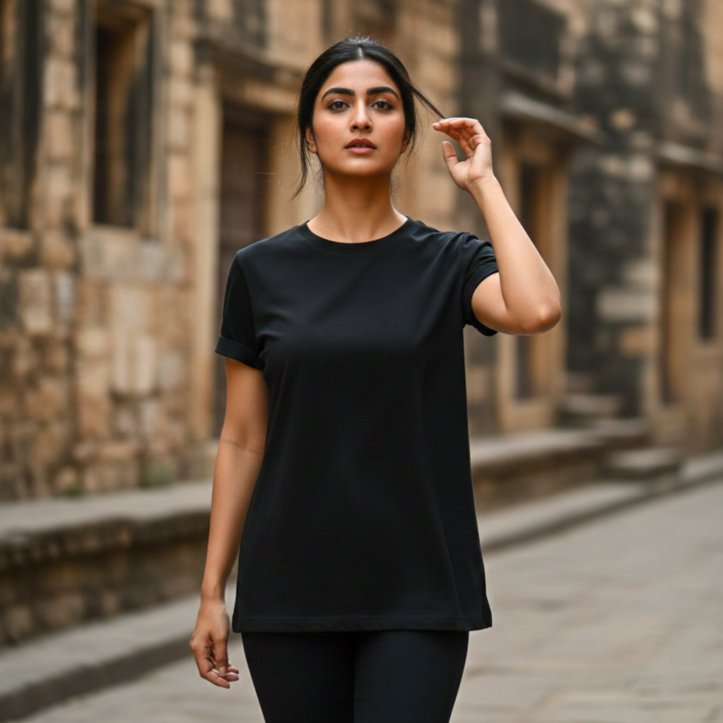 Plain Black Women's T-shirt