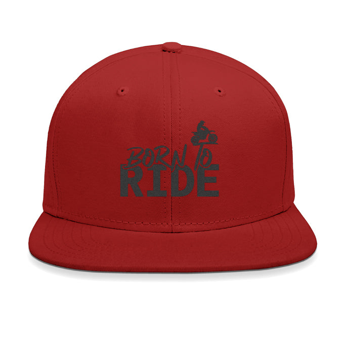 Red cap with motorbike and 'Born to Ride' text.