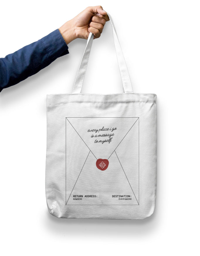 Letter Zipper Tote Bag
