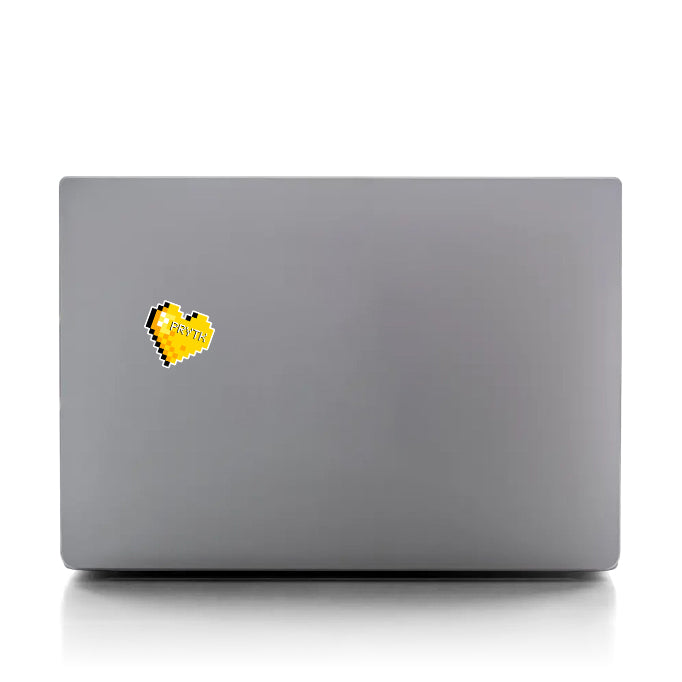 PRYTK Yellow Pixel Heart Sticker 2X2