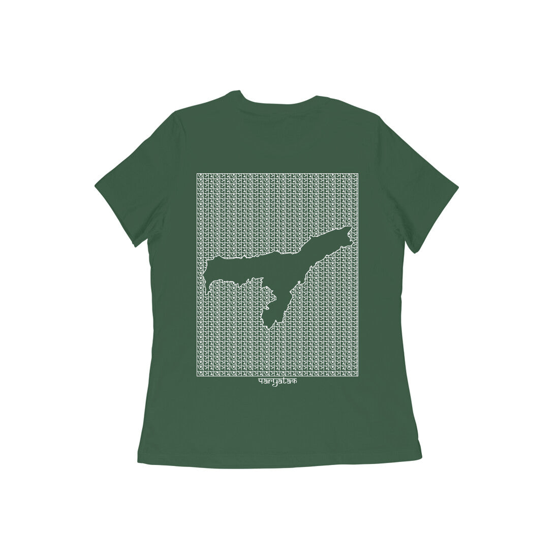 Assam GeoLingo // White Print T-shirt for Women