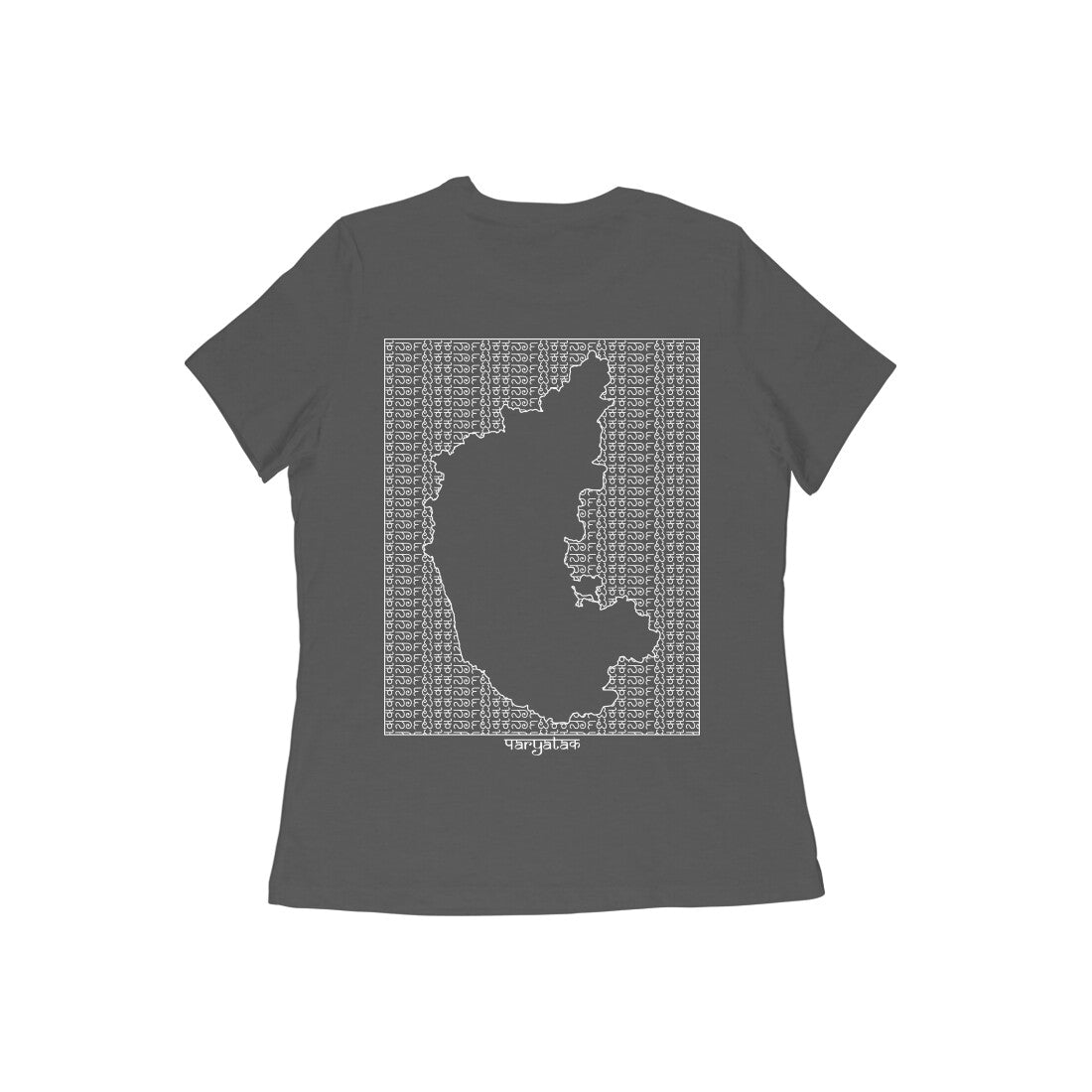 Karnataka GeoLingo // White Print T-shirt for Women