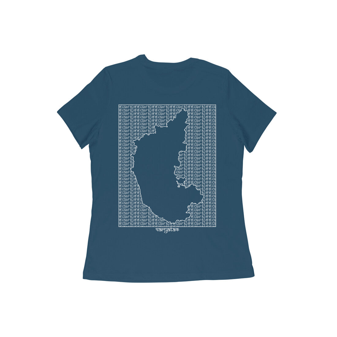 Karnataka GeoLingo // White Print T-shirt for Women
