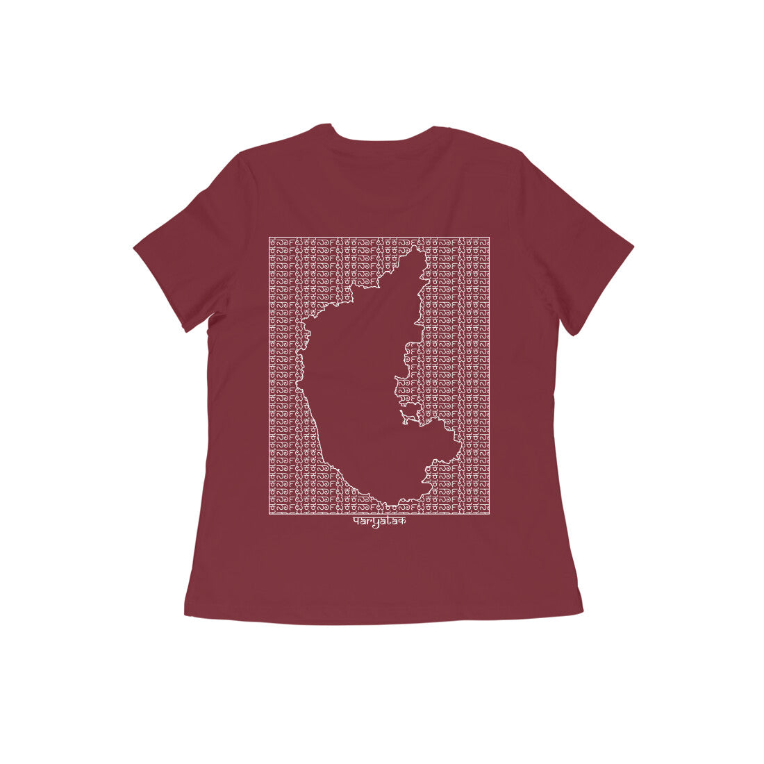 Karnataka GeoLingo // White Print T-shirt for Women