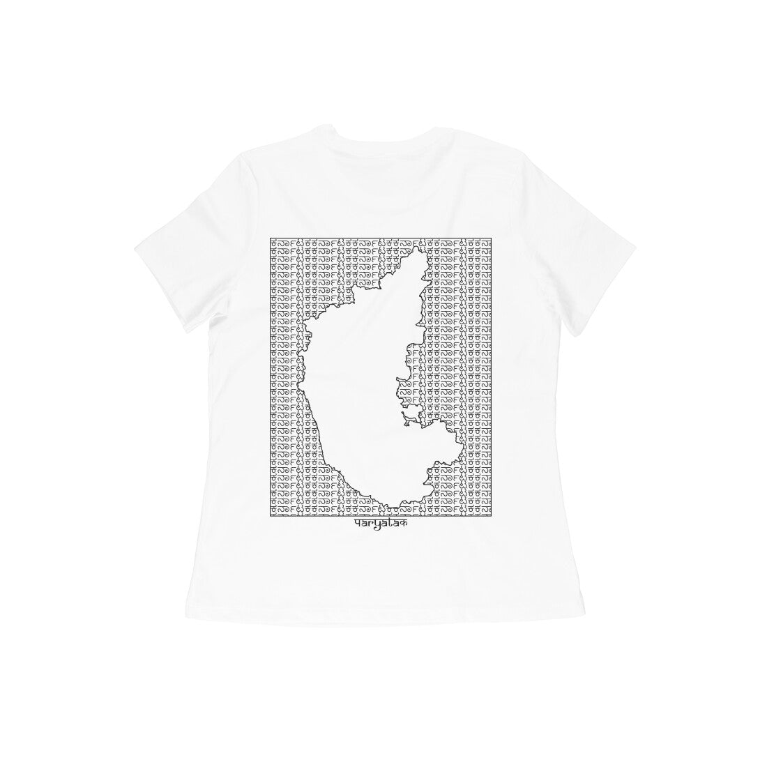 Karnataka GeoLingo // Black Print T-shirt for Women