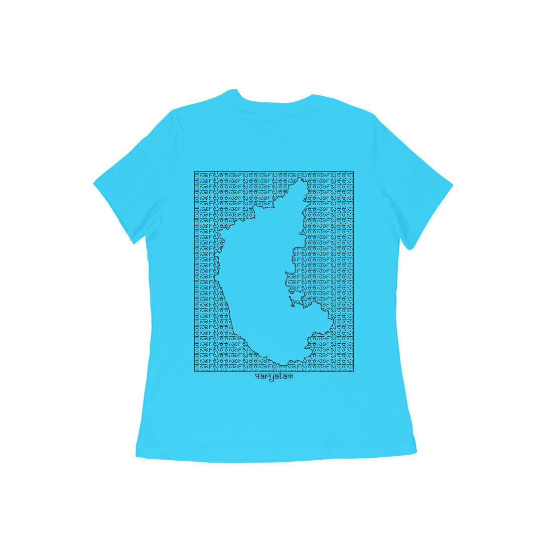 Karnataka GeoLingo // Black Print T-shirt for Women