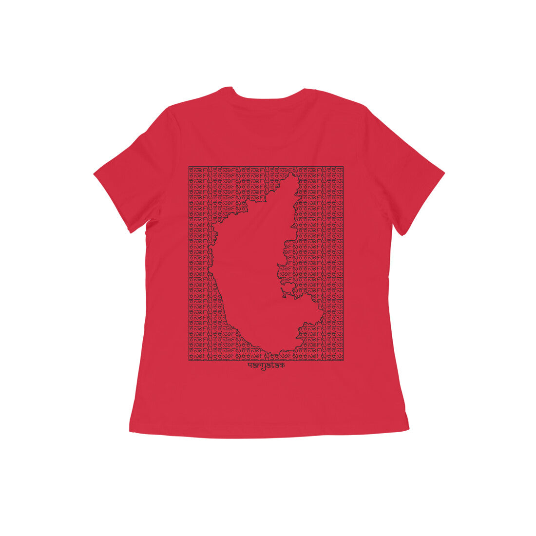 Karnataka GeoLingo // Black Print T-shirt for Women