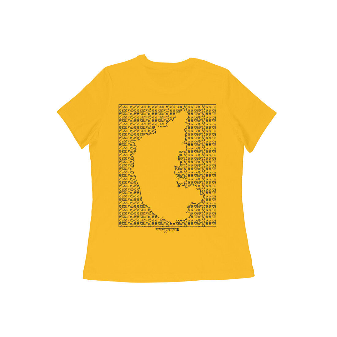 Karnataka GeoLingo // Black Print T-shirt for Women