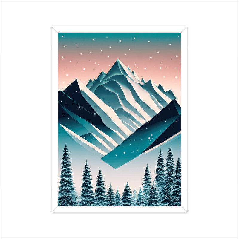 Snowfall Mountains Poster