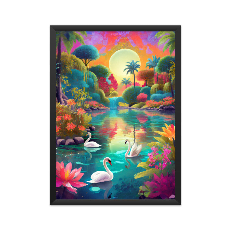 Swans Magic Garden Poster