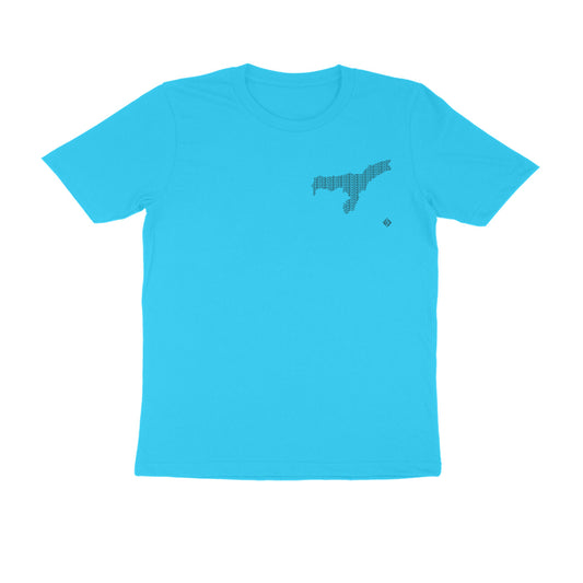 Assam GeoLingo // Black Print T-shirt for Men
