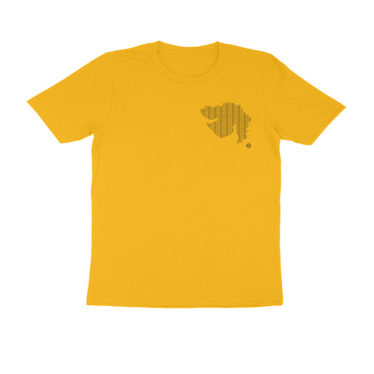 Gujarat GeoLingo // Black Print T-shirt for Men