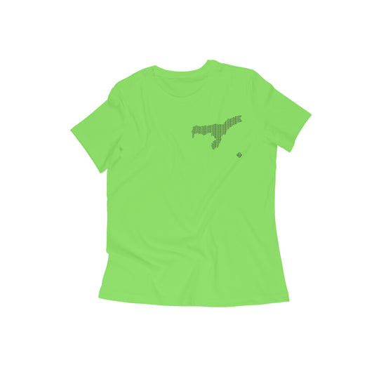 Assam GeoLingo // Black Print T-shirt for Women