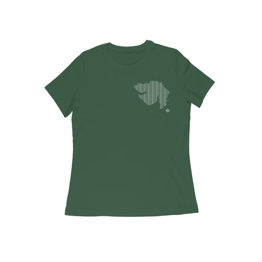 Gujarat GeoLingo // White Print T-shirt for Women