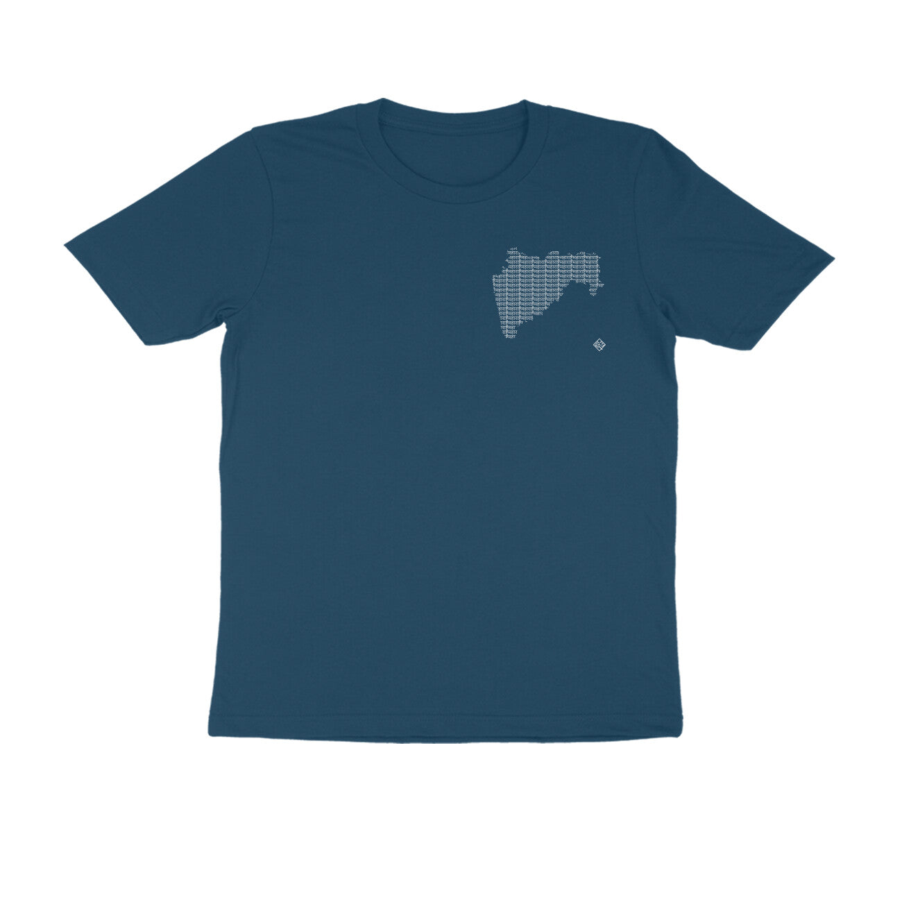 Maharashtra GeoLingo // White Print T-shirt for Men