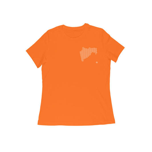 Maharashtra GeoLingo // White Print T-shirt for Women