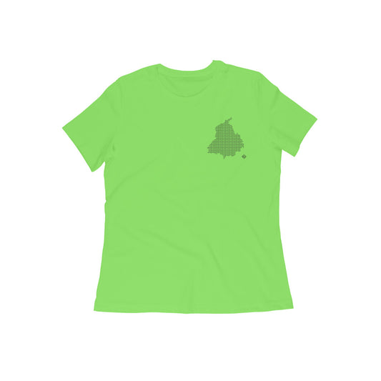 Punjab GeoLingo // Black Print T-shirt for Women