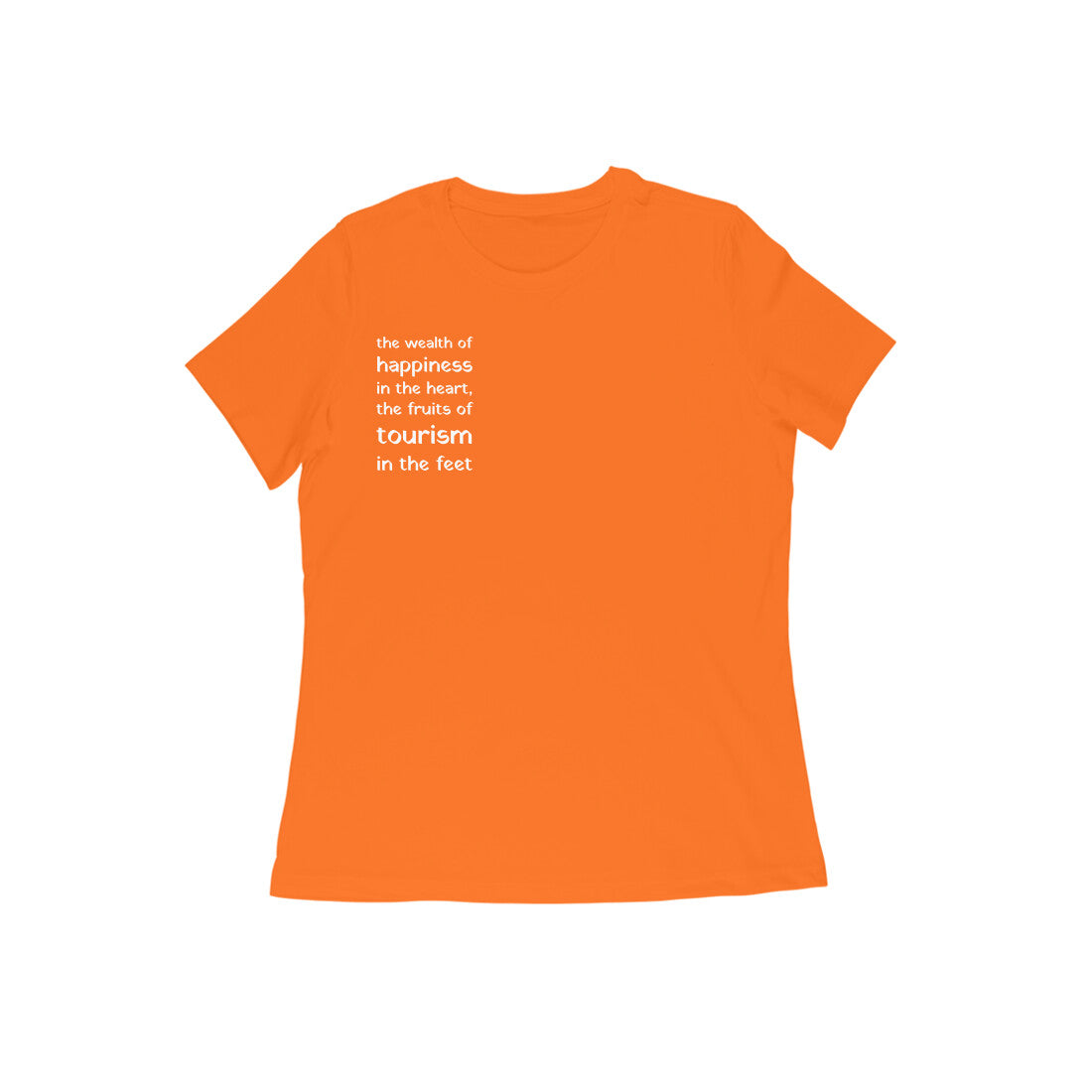 हदये सुखसम्पत्तिः पदे पर्यटनं फलम् - Sanskrit T-shirt for Women