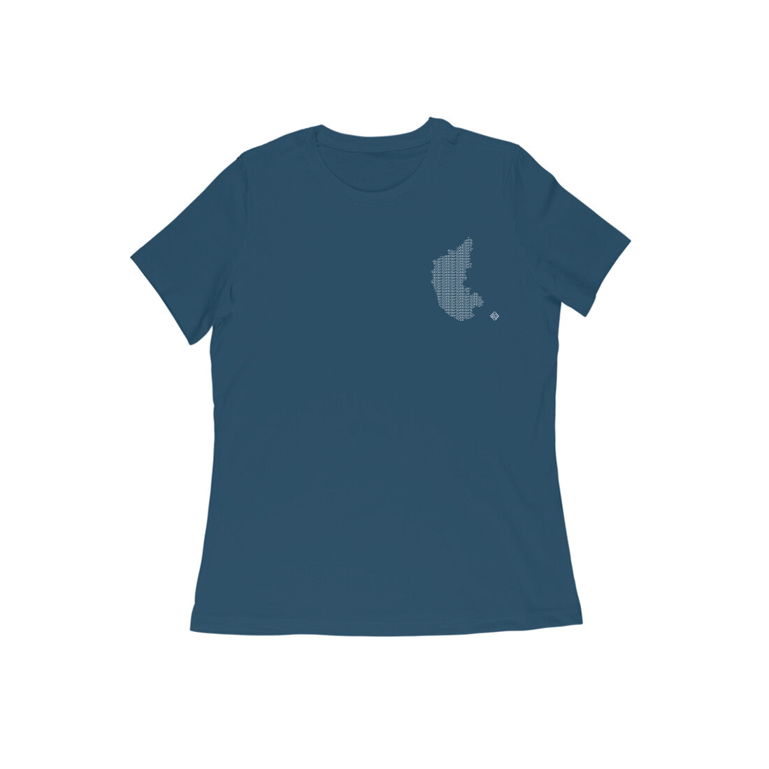 Karnataka GeoLingo // White Print T-shirt for Women