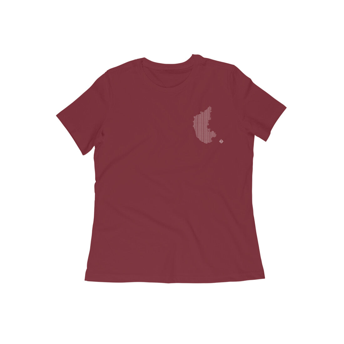 Karnataka GeoLingo // White Print T-shirt for Women