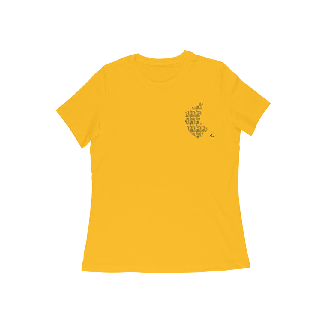 Karnataka GeoLingo // Black Print T-shirt for Women