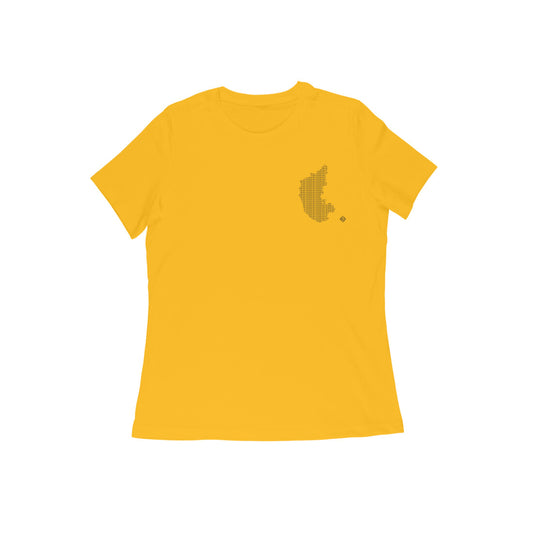 Karnataka GeoLingo // Black Print T-shirt for Women