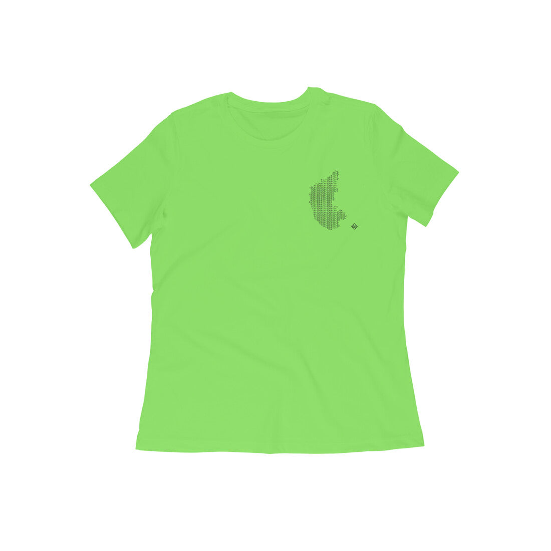 Karnataka GeoLingo // Black Print T-shirt for Women