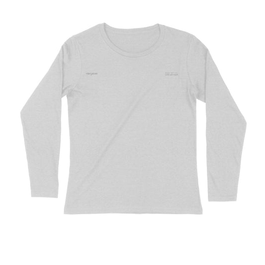 PRYTK Solid Melange Grey Full Sleeve T-shirt