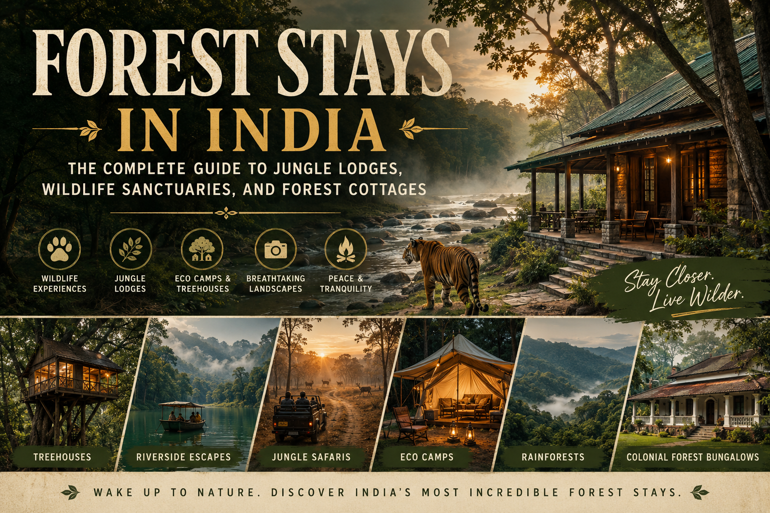 Forest Stays in India - Jungle Lodges, Wildlife Sanctuaries, and Forest Cottages
