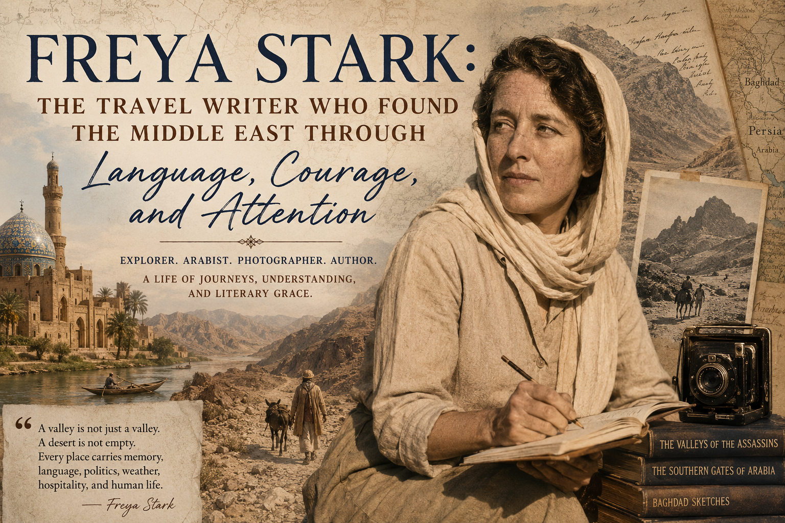Freya Stark: The Travel Writer Who Found the Middle East Through Language, Courage, and Attention