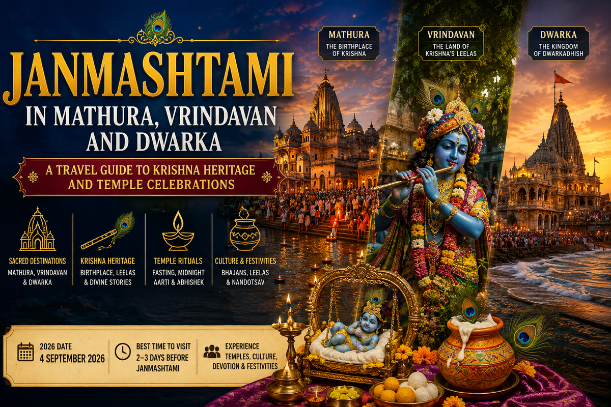Janmashtami in Mathura, Vrindavan and Dwarka: A Travel Guide to Krishna Heritage and Temple Celebrations