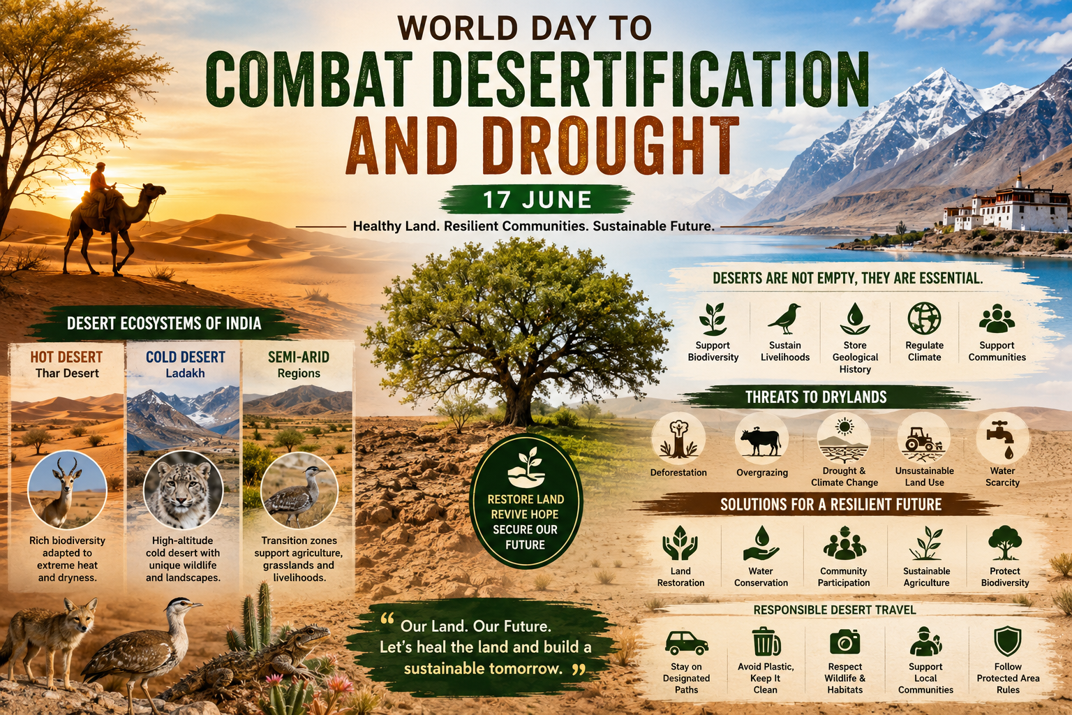 World Day to Combat Desertification and Drought (17 June): Desert Ecosystems, Climate Challenges and Conservation