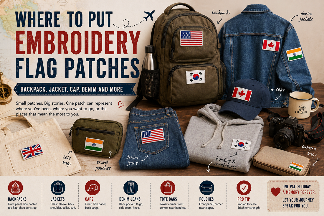 Where To Put Embroidery Flag Patches: Backpack, Jacket, Cap, Denim And More