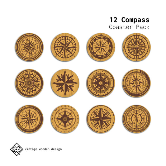 Compass Coaster Pack of 12