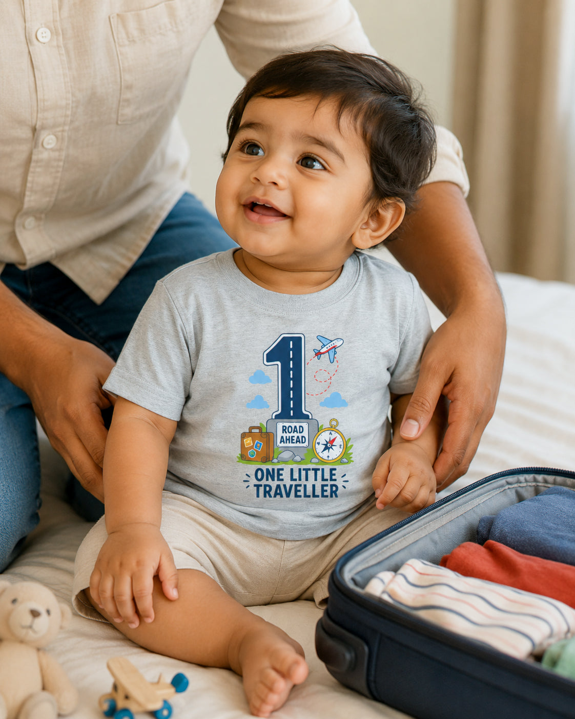 One Little Traveller - Age 1 Birthday T-shirt