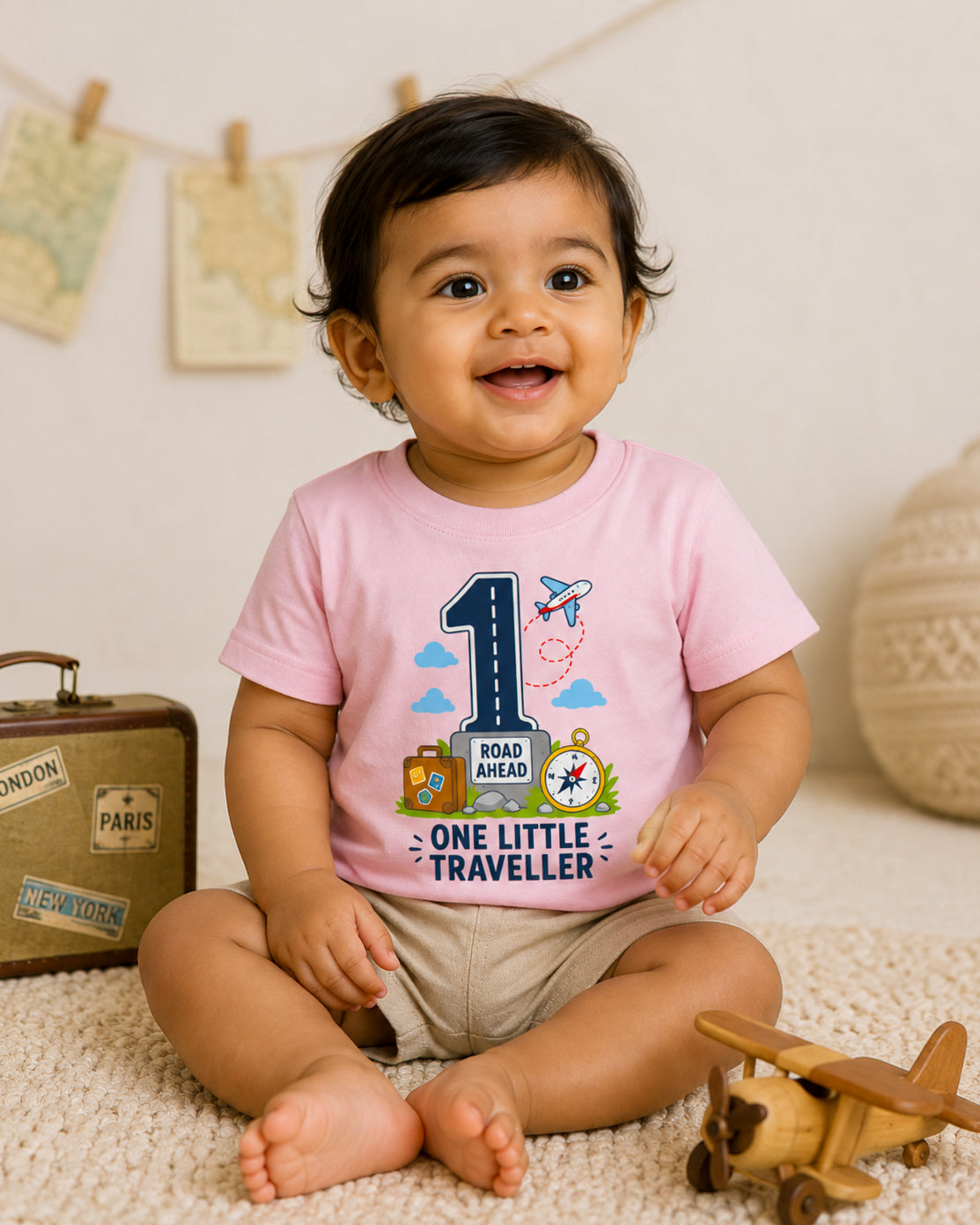 One Little Traveller - Age 1 Birthday T-shirt