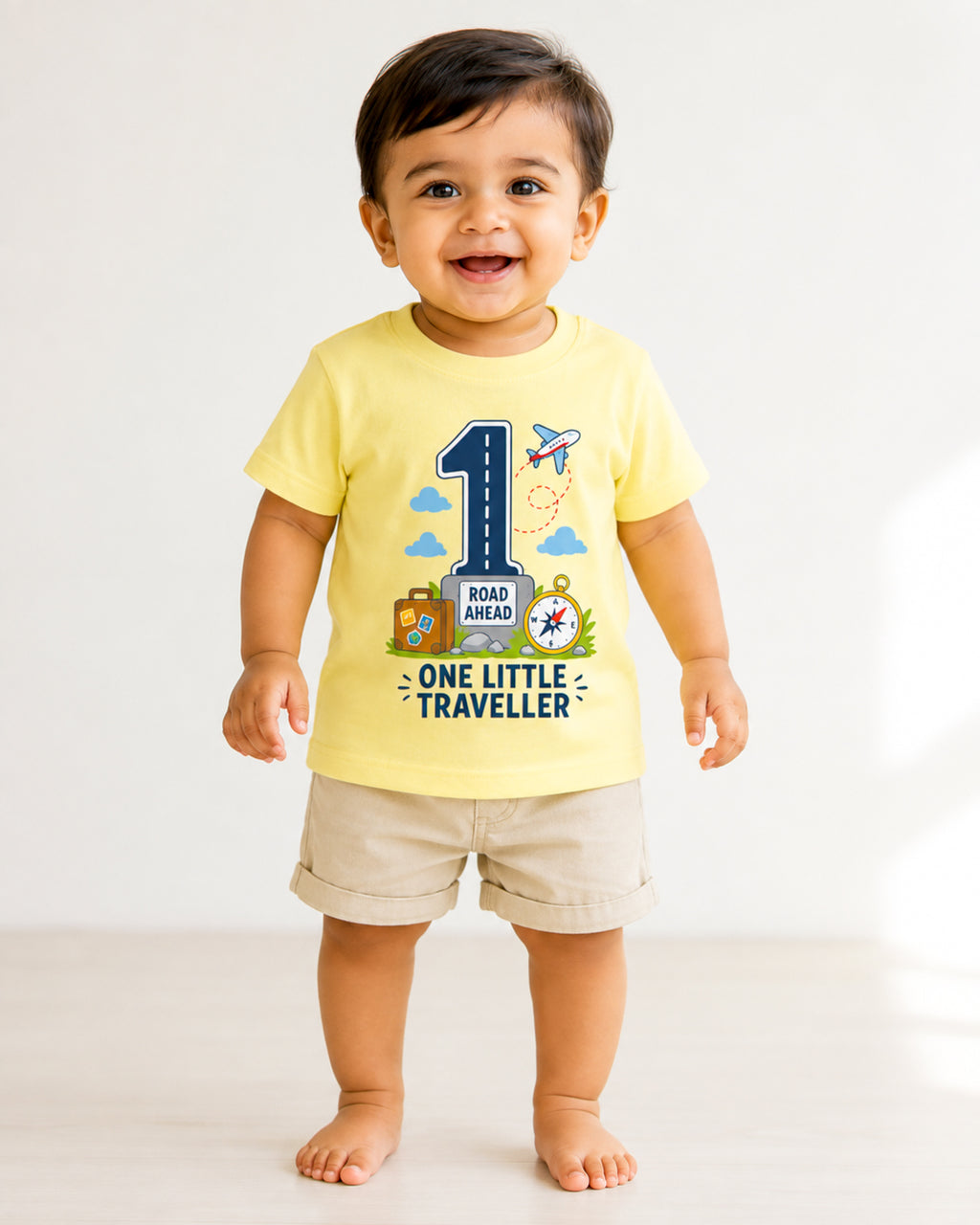 One Little Traveller - Age 1 Birthday T-shirt