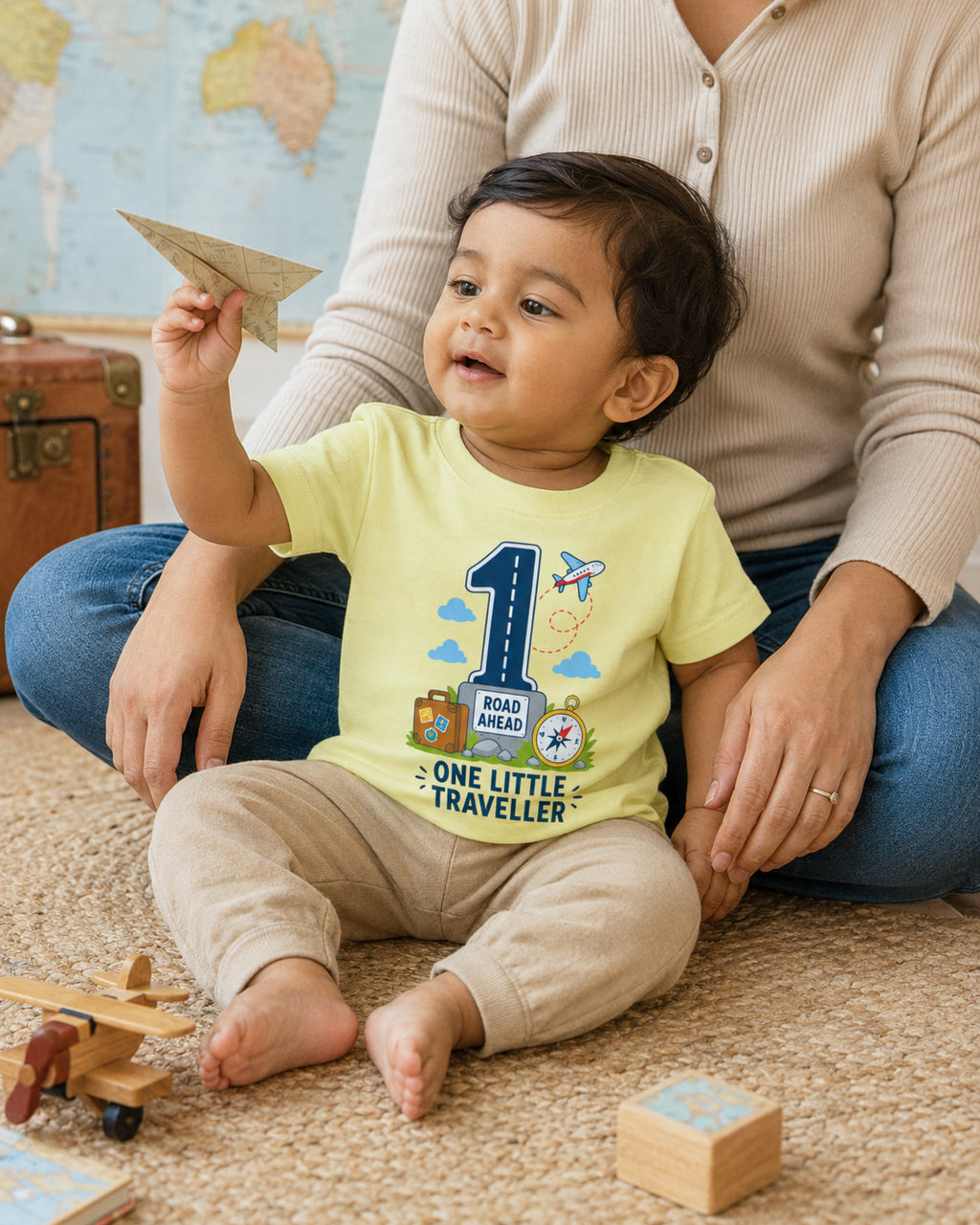 One Little Traveller - Age 1 Birthday T-shirt