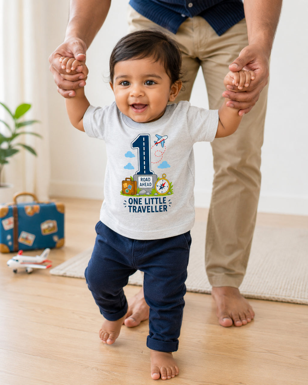 One Little Traveller - Age 1 Birthday T-shirt