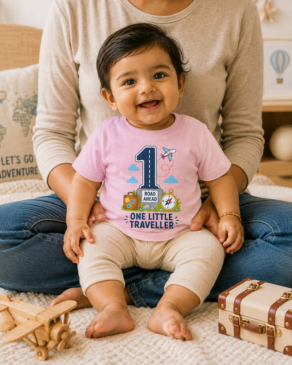 One Little Traveller - Age 1 Birthday T-shirt