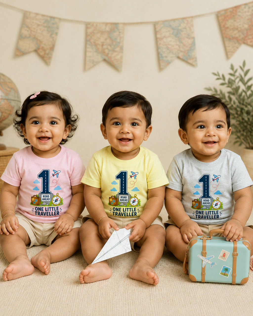 One Little Traveller - Age 1 Birthday T-shirt
