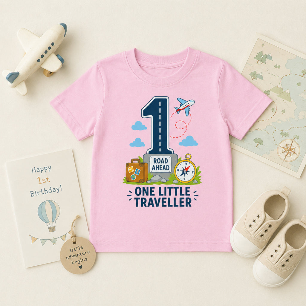 One Little Traveller - Age 1 Birthday T-shirt