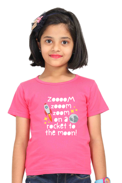 Zoom on a Rocket to the Moon Girl's T-shirt